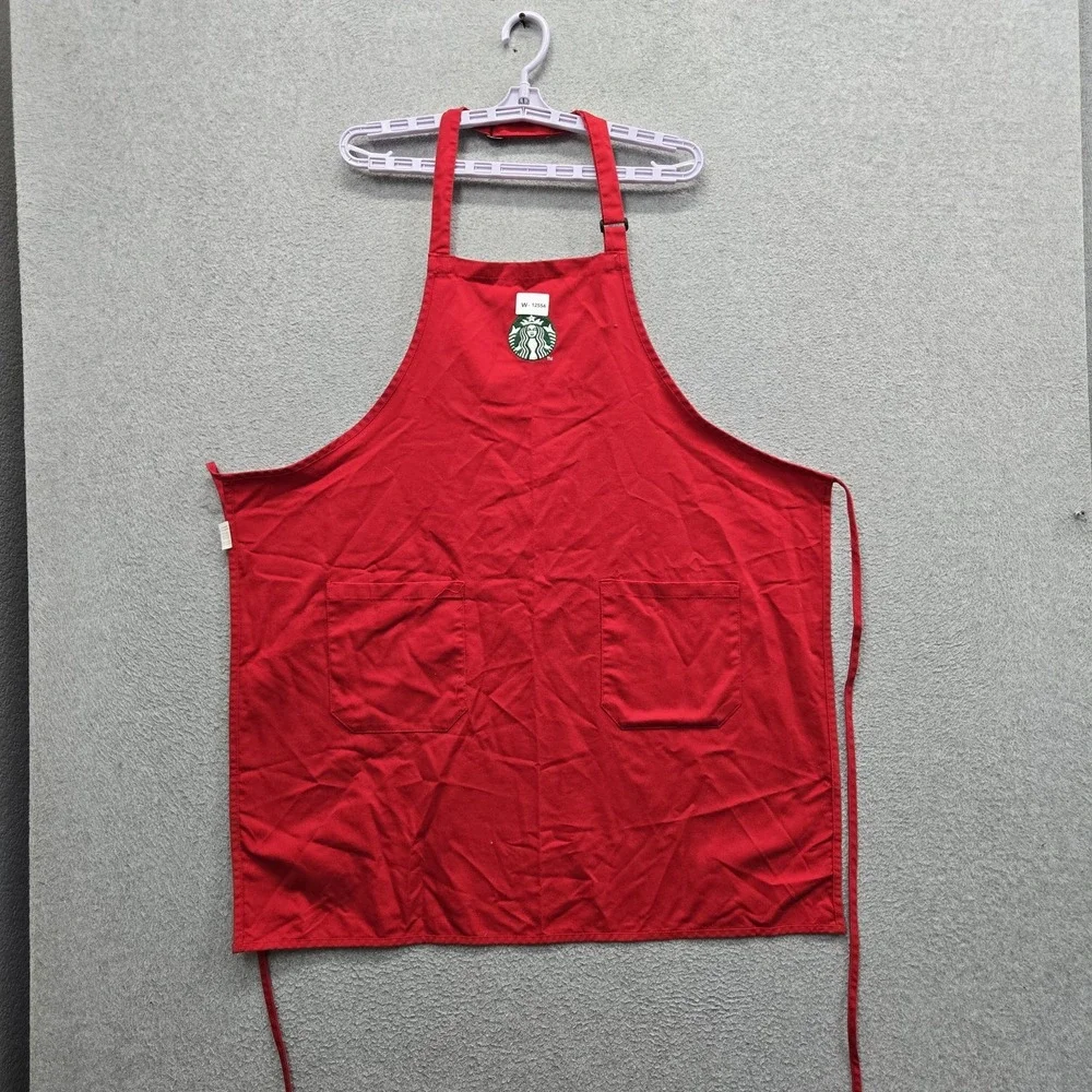Starbucks Coffee Company Sleepwear ONE SIZE Red Embroidered Apron Workwear Logo